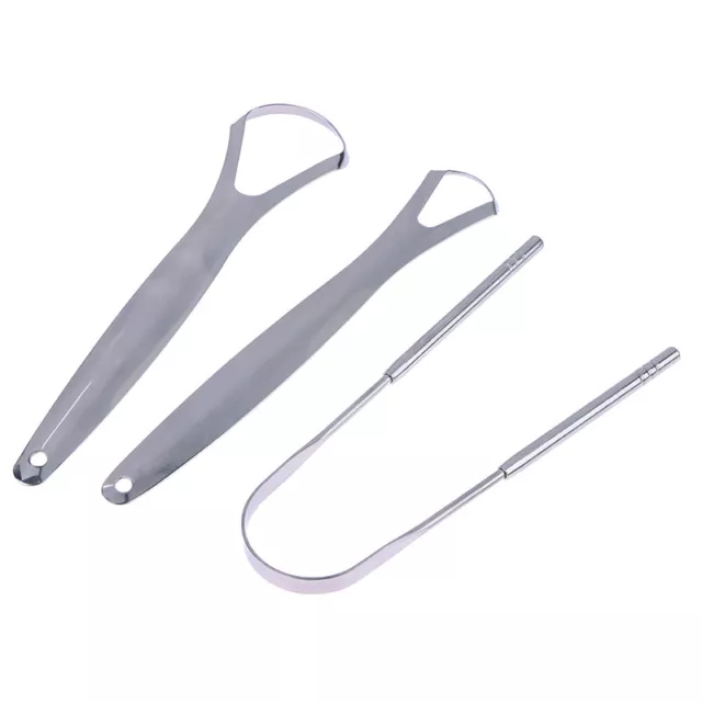 2 pz raschietto lingua in acciaio inox argento detergente metallo eco-compatibile per uso orale