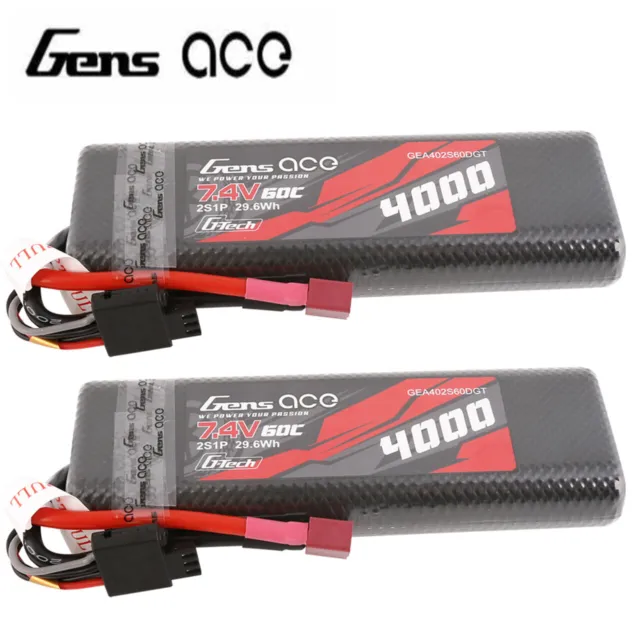 Gens Ace Redline 9000mAh 7.4V 200C 2S RC Lipo Battery QS8 For Traxxas Drag  Slash