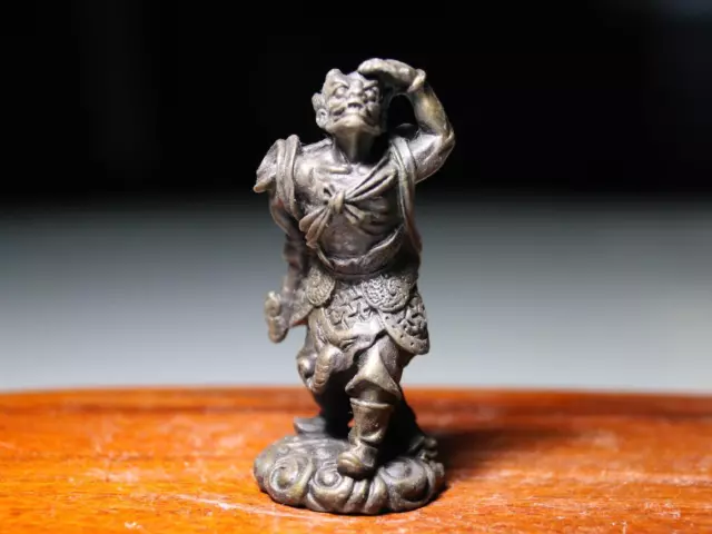 China Folk Collection Old Copper Bronze Kuixing God Kui Xing Statue