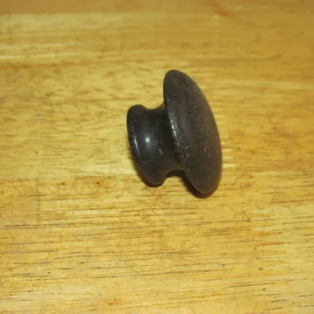Antique Victorian Turned Wooden Drawer Pull Knob, 1 5/8 Inch