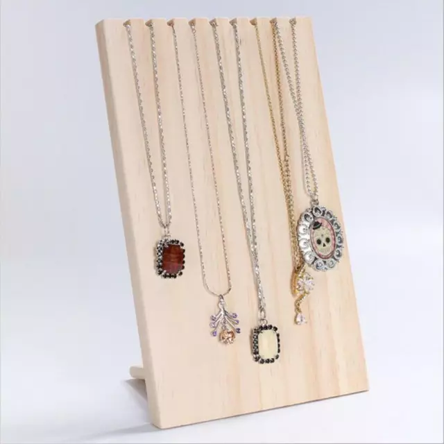 Pendentif de support de vitrine de collier de présentoir de bijoux en bois