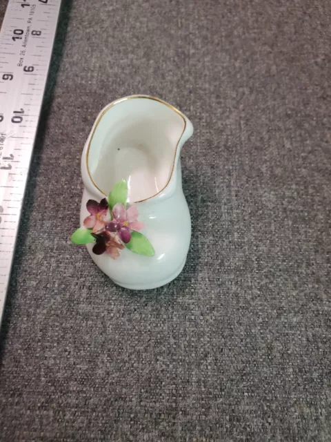 RARE Raybur Staffordshire England Bone China Baby Bootie Shoe w/ Flowers