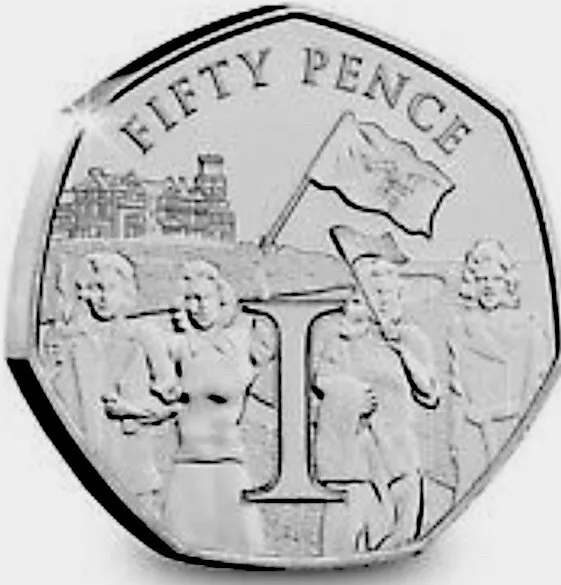 Isle Of Man 🇮🇲 Coin 50p Pence 2020 Comm. WWII Victory Letter I UNC From Bag