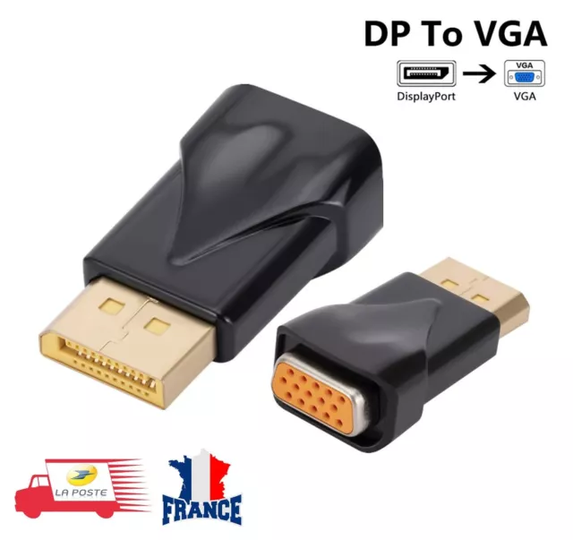 DisplayPort DP Mâle vers VGA Femelle Convertisseur Adaptateur Display Port