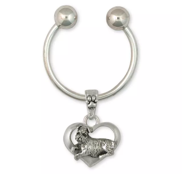 Brussels Griffon Key Ring Jewelry Sterling Silver Handmade Dog Key Ring GR37-KR