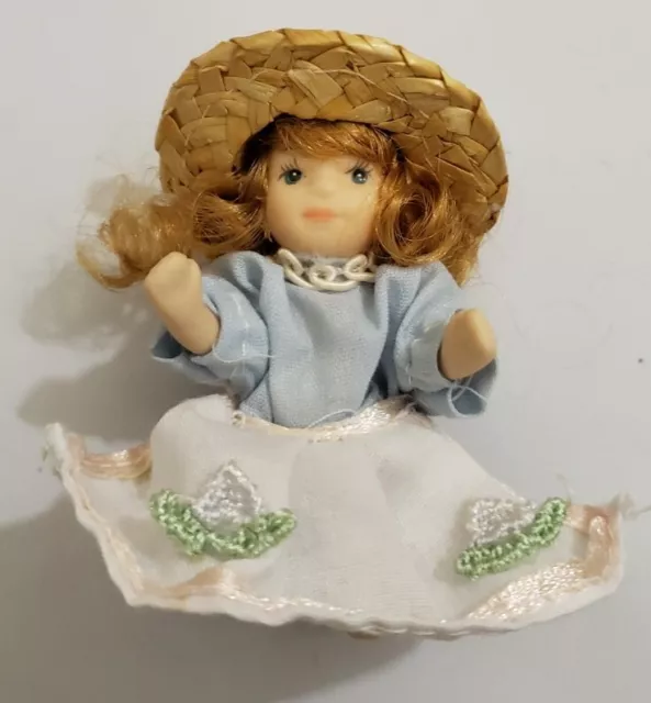 Small Mini Porcelain Bisque Doll With Movable Arms And Legs #7