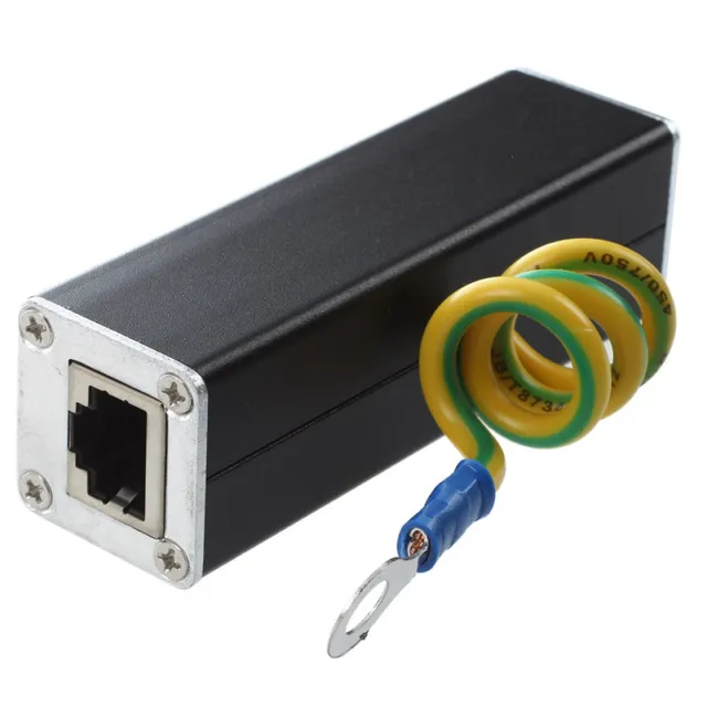 2X(RJ45 Plug Ethernet   Protector Thunder Arrester 100MHz P9O7)4980