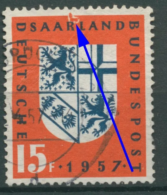 OPD Saarbrücken 1957 Eingliederung des Saarlandes 379 Plattenfehler gestempelt
