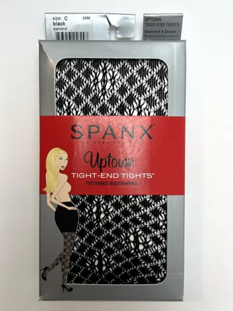 SPANX UPTOWN TIGHT-END Tights Micro Fishnet Style 963 Size A Black $29.96 -  PicClick