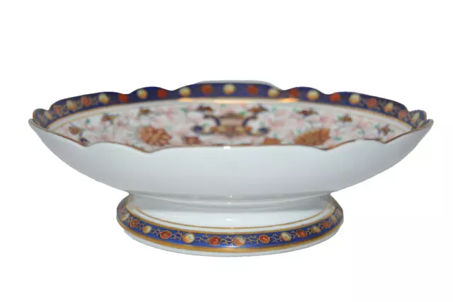 Antique Porcelain Footed Fruit Bowl of Imari Colours (Royal Crown Derby RCD?)