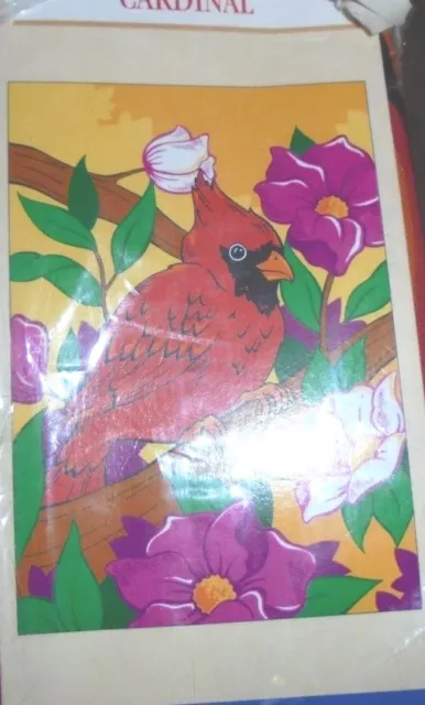 NIP Meadow Creek Cardinal Red Bird garden yard art flag 28x40" flowers bird nice