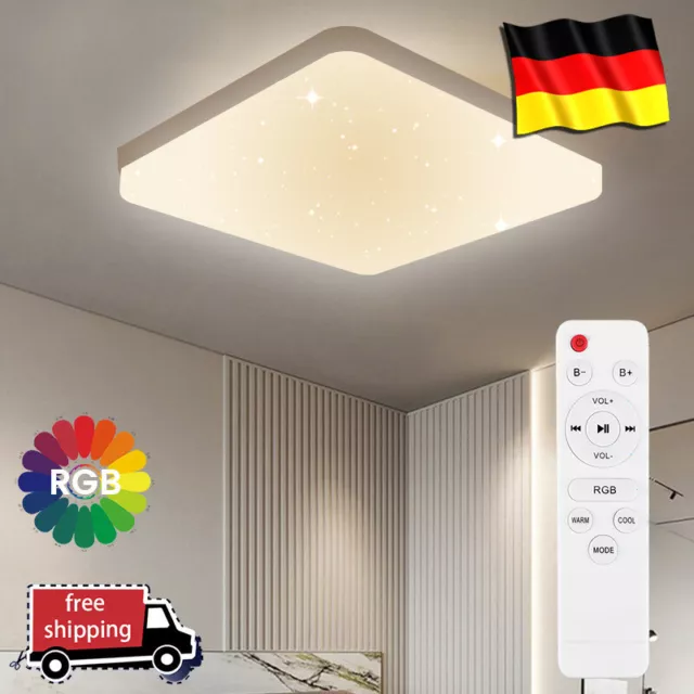 RGB LED Deckenleuchte Dimmbar Deckenlampe Sternenhimmel Wohnzimmer Fernbedienung