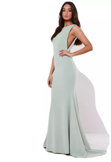 MISSGUIDED BRIDESMAID MAXI Evening Dress Sage Green Size 6 BNWT 15.00 PicClick UK