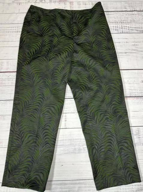 Company Ellen Tracy Womens Ankle Pants Size 10 Green Black Print Stretch