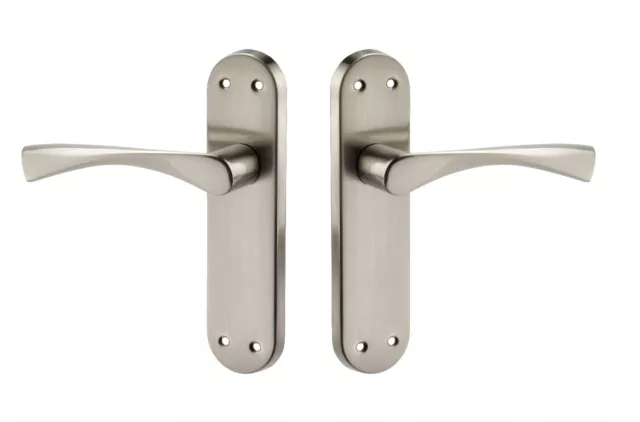 Winged Internal Chrome Door Handles on Backplate - Brushed Chrome Finish