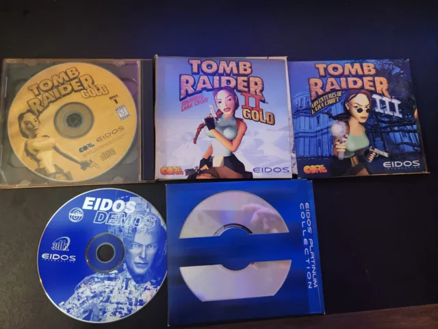 Tomb Raider Lot (1 Gold, 2 Gold, Tomb Raider 3, Platinum Collection) Pc Games