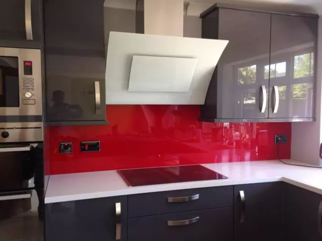 Red Plastic Acrylic Perspex Splashback Upstand for Kitchens & Bathrooms