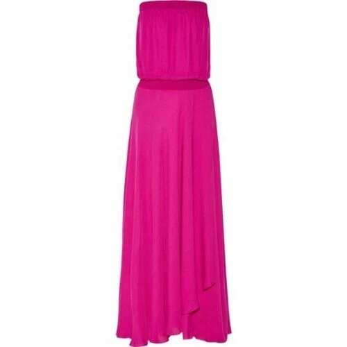 Haute Hippie Fuchsia Purple Strapless Silk Maxi Dress   Size S