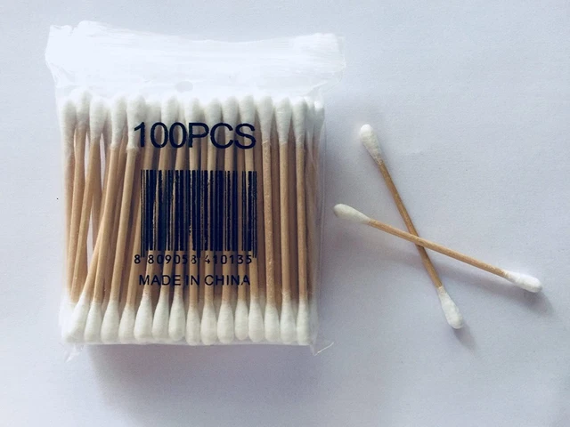 100 hisopos de bambú sin plástico