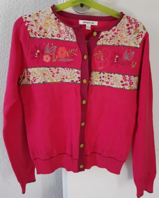 gilet kenzo 10 ans très bon état rose brodé