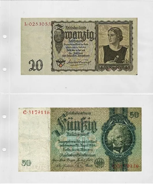 Banknotenhüllen-2-Fächer-190x122mm-Für-Geldscheine LOOK 1-7397 PREMIUM 10 Pack 2