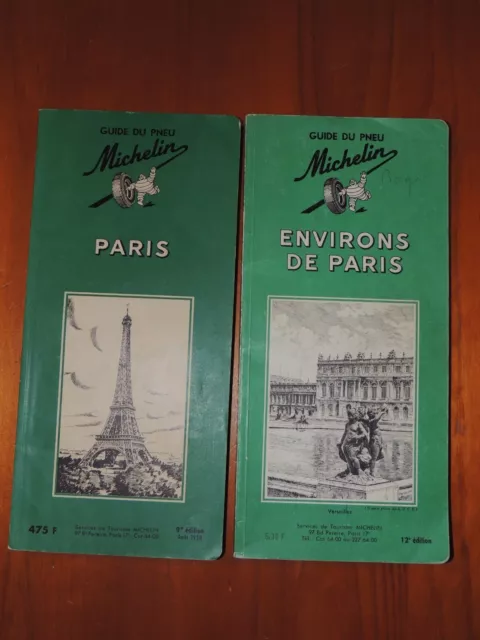 2 Guide Vert Michelin Paris 1958 Environs De Paris 1964