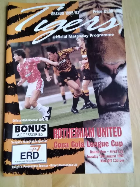 1992/93 Hull City V Rotherham United - League Cup