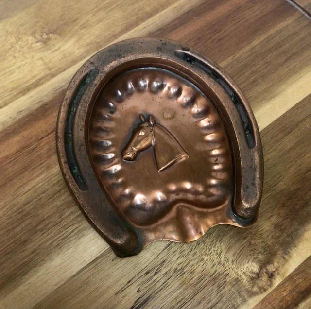 Horseshoe Ashtray Gregorian Copper Vintage Ashtray 5" X 1/2"