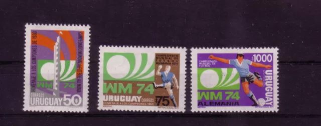 Uruguay Michelnummer  1302 - 1304 postfrisch  (Fußball-WM 1974:14316)