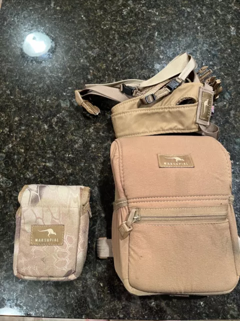 Marsupial Gear Enclosed Binocular Pack, SZ M.Coyote Brown+Rangefinder Pouch SZ L