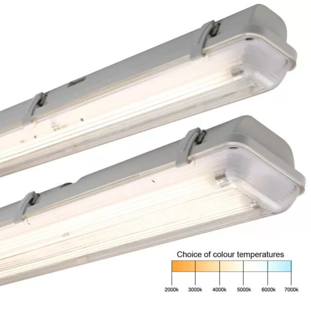 6FT LED T8 IP65 Single / Twin IP65 Weatherproof Batten Fitting with LED Tube