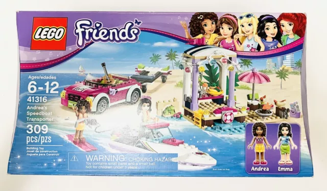 LEGO FRIENDS: Andrea’s Speed Boat Transporter (41316) New in Box.