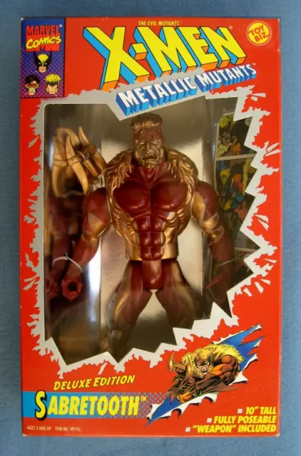 10 Inch Sabretooth Metallic Mutants Marvel Comics Deluxe Edition Figure Toy Biz