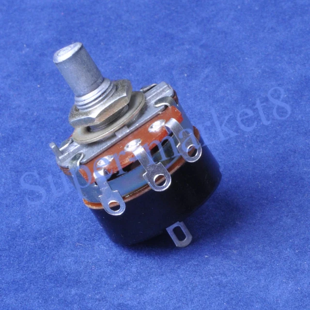 2pc A 1M OHM Log Audio Tape Round Shaft Rotary Switch Potentiometer Pot Tube Amp