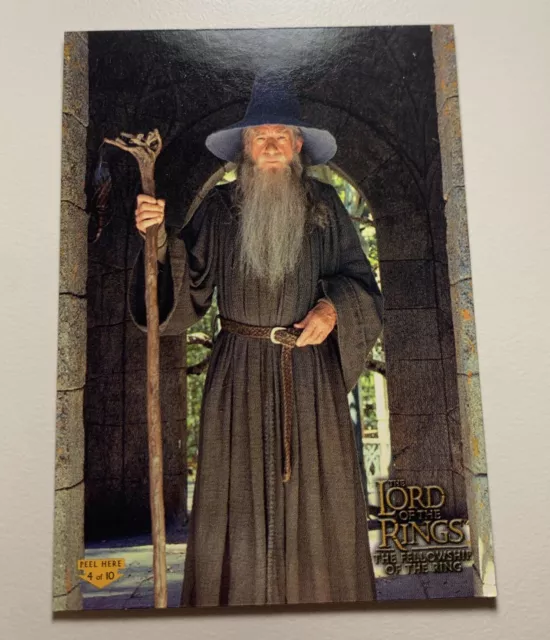 2001 Topps The Lord of Rings: Fellowship Ring Puzzle Stickers Gandalf #4 Rare