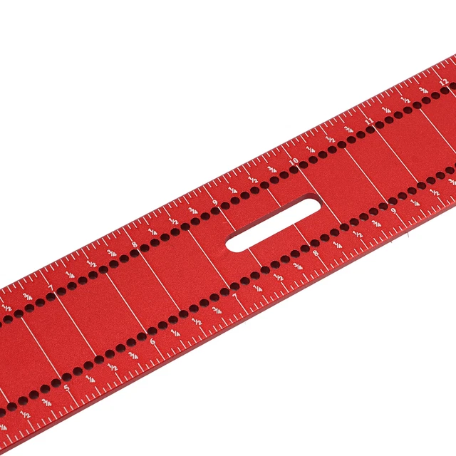 (L-1607)L Règle Carrée Résistant à La Rouille Rouge Noir Règle De Travail