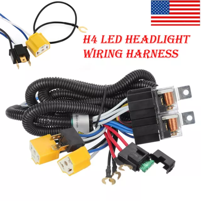 H4 LED Headlight Brightness Intensifier Wiring Harness For Chevrolet Monte Carlo