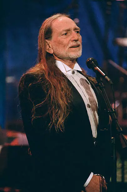 Musician Willie Nelson On Leno 1995 Old Television Photo 2