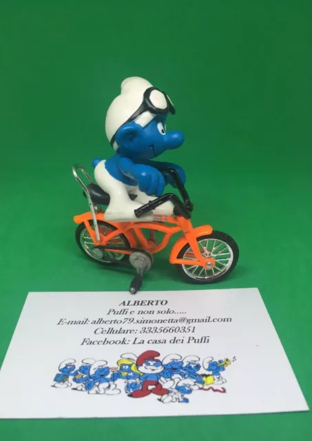 Puffi Smurfs Puffo Smurf Su Bicicletta Custom