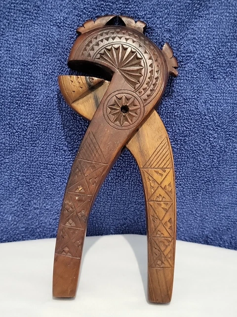 Antique Vintage Hand Carved Wooden Nut Cracker Folk Art Yugoslavia Germany