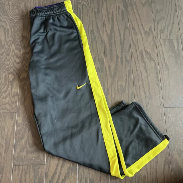 Nike KO Knockout Therma-Fit Fleece Sweat Pants Mens Gray Neon Large L Training