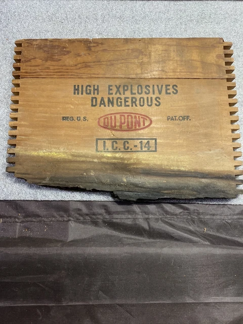 Vintage DuPont High Explosives One Side Of Wooden Crate