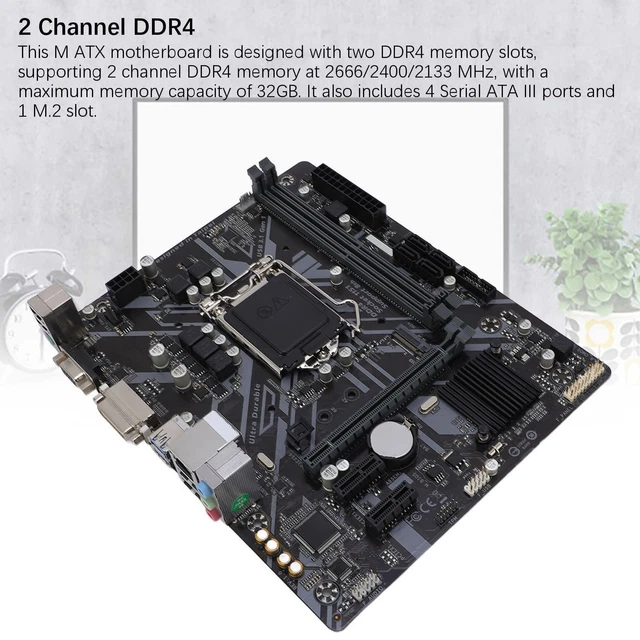 COMPUTER MAINBOARD 2 Channel DDR4 LGA 1151 M ATX Motherboard PCI E 3.0 ...