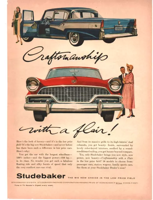 Studebaker President Sedan 1956  Print Ad 8inx11in