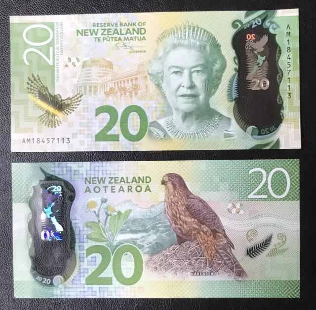 UNC New Zealand $20 Twenty Dollars 2018 Polymer QE2