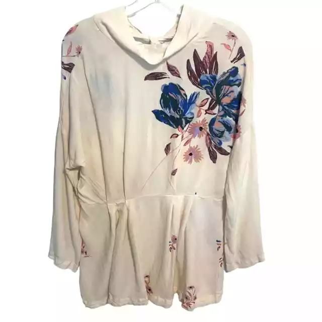 Free People NEW Gemma Floral Tunic Dress Womens Medium Ivory Boho Peasant Mini