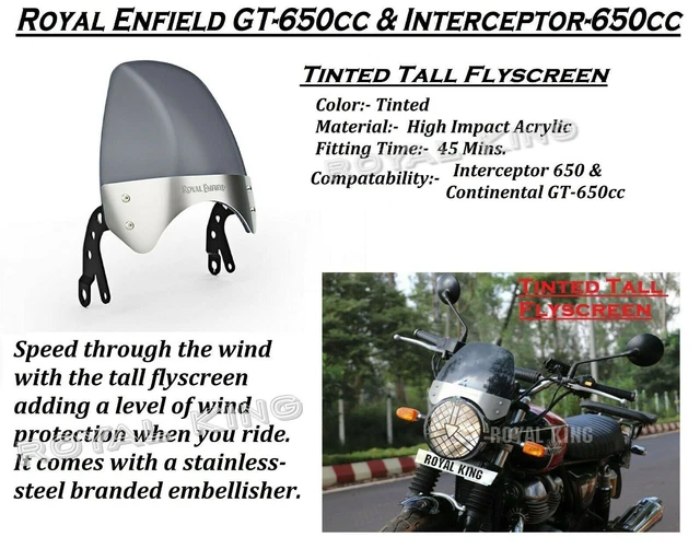 SHORT Fly screen Kit Fit For Royal Enfield Interceptor 650 SHORT Fly screen Kit Fit For Royal Enfield Interceptor 650