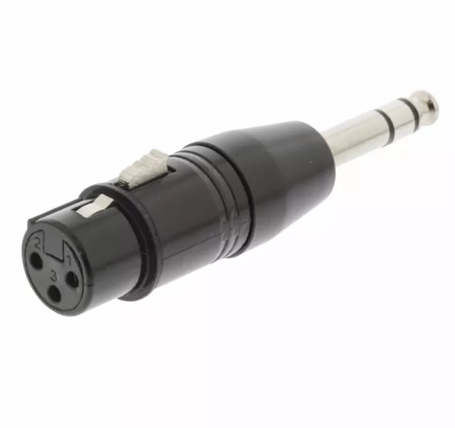 SWEEX STEREO ADAPTER: 3-PIN XLR (Female) to 6.35mm / 1/4 inch Jack Plug (Male)