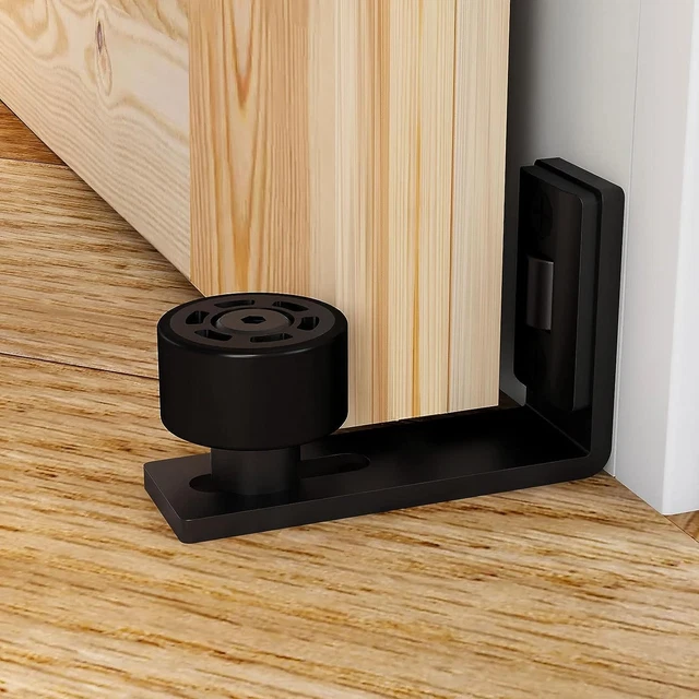 Sliding Barn Door Floor Guide Wall Mount Hardware Adjustable Stay Rollers, Smoot