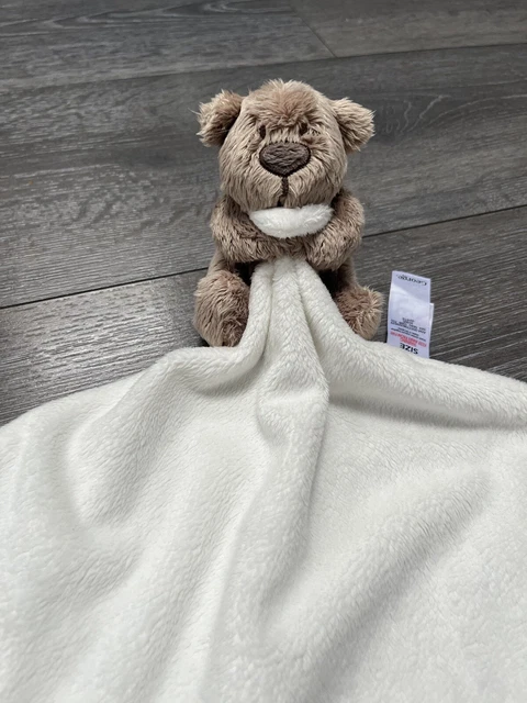 Asda George Cream Brown Teddy Bear Baby Comforter Blanket Soother Soft Toy